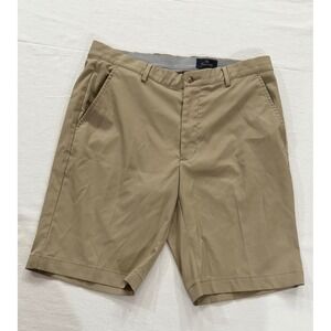 Tourney Mens Khaki Performance Golf Shorts Size 32 Tan Stretch Flat Front